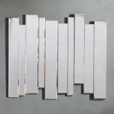 Rectangular Wall Mirror Irregular Crystalline Abstract
