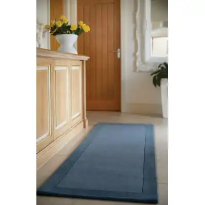 Navy Blue Pure Wool Rug with Borders 160 x 230cm