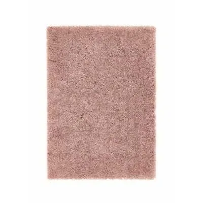 Origins Chicago Blush Rose Pink Shaggy Floor Rug 160x230cm Hand Tufted