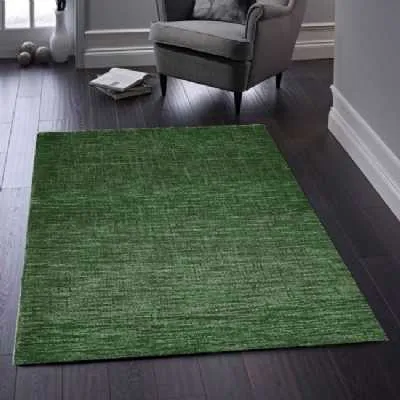 Elegant Origins Country Hand Tufted Pure Wool Tweed Forest Green Rectangular Rug 160x230cm