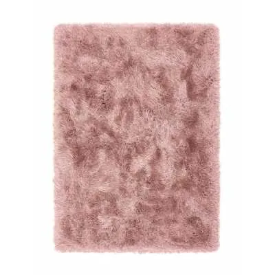 Origins Extravagence Rose Pink Polyester Tufted Thick Shaggy Plain Shaggy Rug 160x230cm