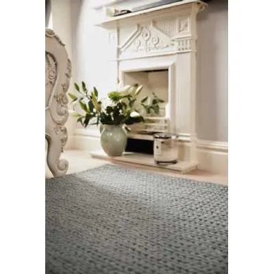 Rug Guru Fusion Dove Grey knitted Wool Floor Rug Scandinavian Style 160x230cm
