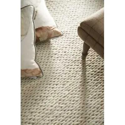 Rug Guru Fusion Modern 100 Per Cent Pure Wool Rectangular Floor Rug in Ivory