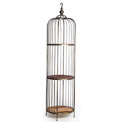 Gold Bird Cage Shelf Unit