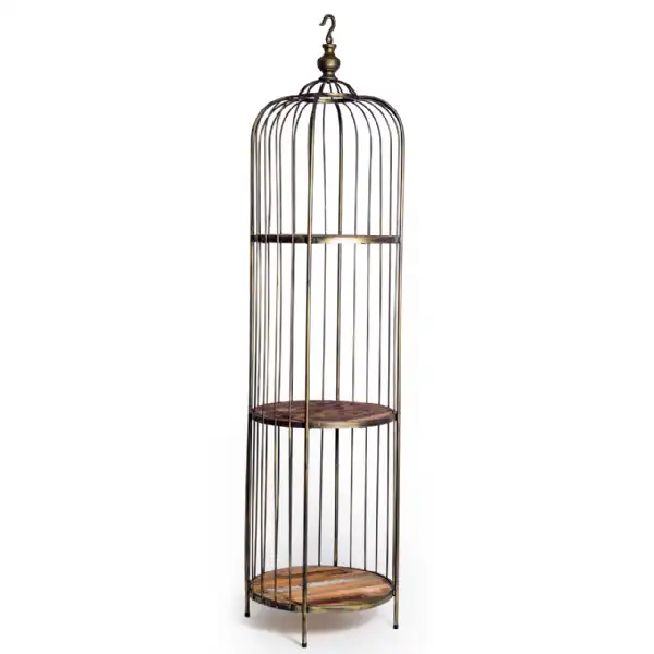 Gold Bird Cage Shelf Unit