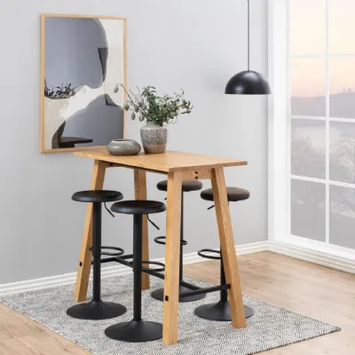 Finch Black Bar Stool without Back Set of 2