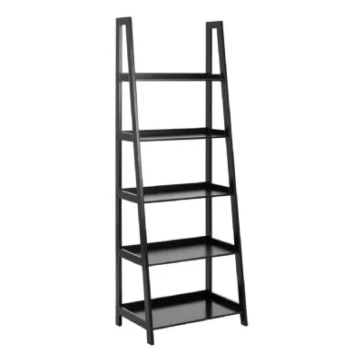 Wally Bookcase with 5 Shelves in Black
