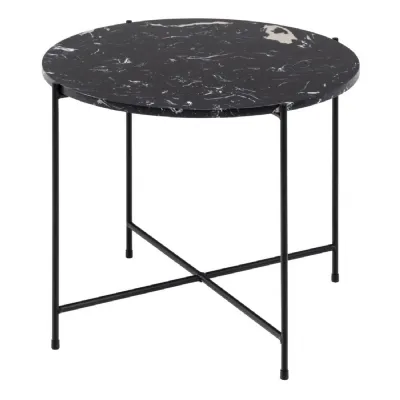 Avila Side Table with Black Marble Effect