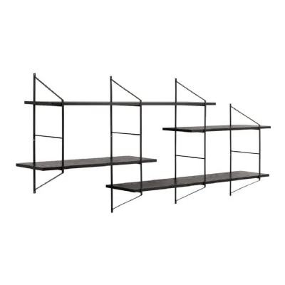 Belfast Wall Unit with 4 Shelves in Black