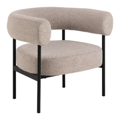 Oakfield Lounge Chair in Beige Fabic with Black Legs