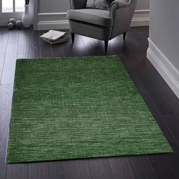 Elegant Origins Country Hand Tufted Pure Wool Tweed Forest Green Rectangular Rug 160x230cm