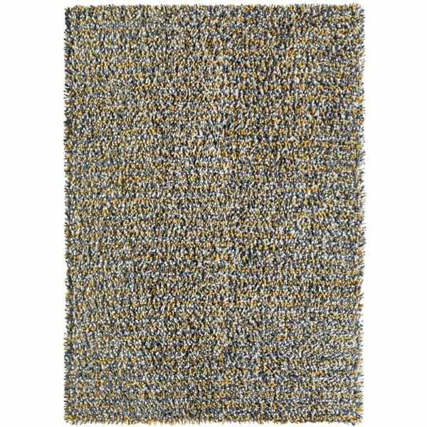 Origins Rocks Modern Rectangular Pure Wool Shaggy Floor Rug Ochre 120x170cm
